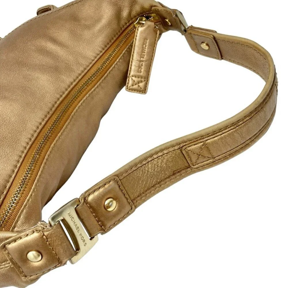 Michael Kors Austin Bronze Metallic Leather Large Hobo Bag - Picture 8 of 15